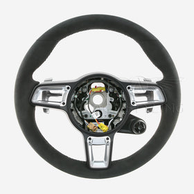 17-24 Porsche Cayman Boxster 911  Suede Steering Wheel w Chrono # 9P1-419-091-FF-2W0
