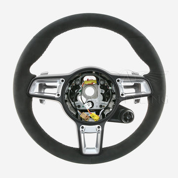 17-24 Porsche Cayman Boxster 911  Suede Steering Wheel w Chrono # 9P1-419-091-FF-2W0