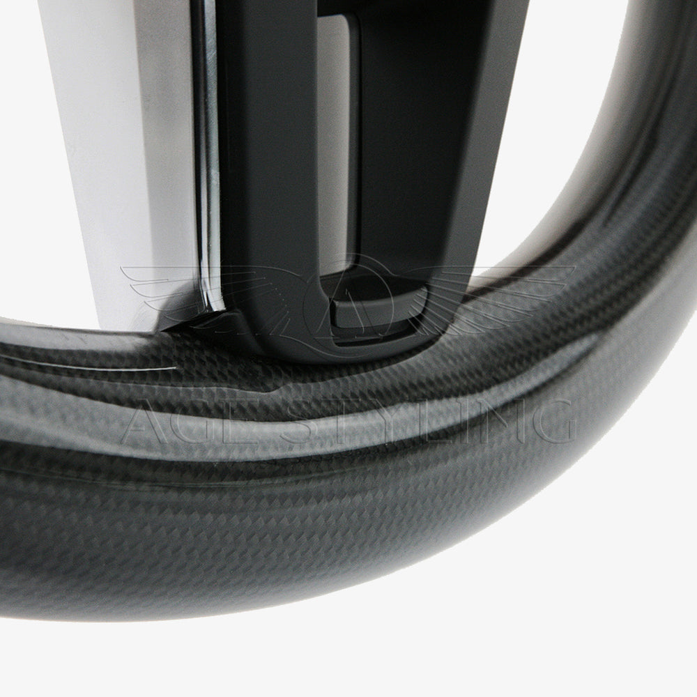 17-21 Porsche Panamera Carbon Fiber Black Leather Steering Wheel # 971-419-091-RM-A34