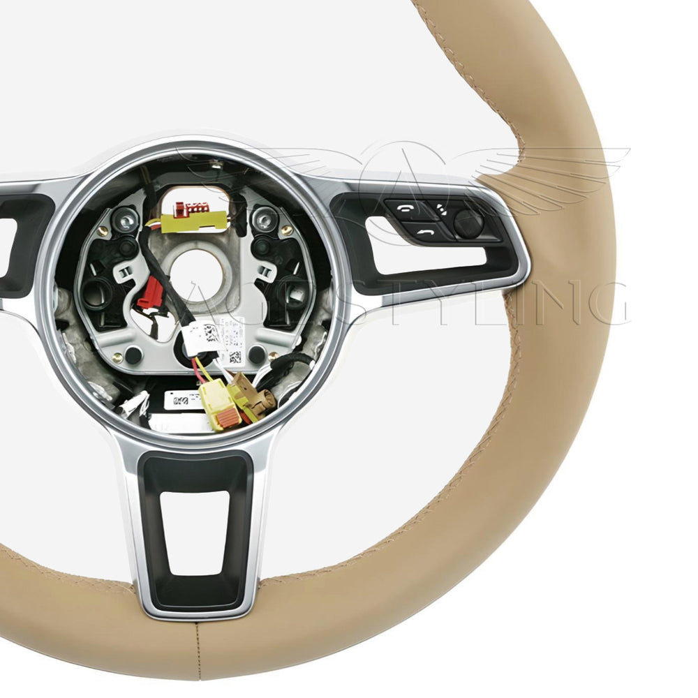 17-24 Porsche Boxster Cayman 911 Steering Wheel Luxor Beige # 9P1-419-091-LJ-9J9