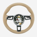 17-24 Porsche Boxster Cayman 911 Steering Wheel Luxor Beige # 9P1-419-091-LJ-9J9