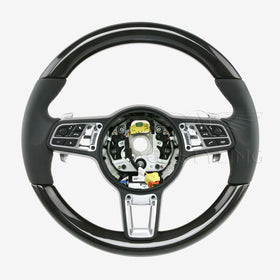 19-22 Porsche Cayenne Turbo Carbon Fiber Leather Steering Wheel # 9Y0-419-091-BL-A34