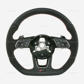 18-23 Audi RS5 Sportback Flat Bottom Suede Leather Steering Wheel # 8V0-419-091-CD-MDB