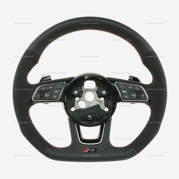 18-23 Audi RS5 Sportback Flat Bottom Suede Leather Steering Wheel # 8V0-419-091-CD-MDB