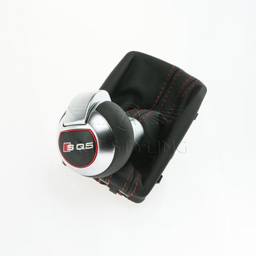 13-17 Audi SQ5 Q5 Gear Shift Knob Red Stitching # 8R1-713-139-B-IWZ