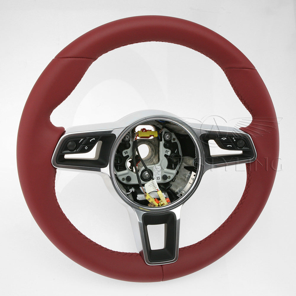 17-24 Porsche Boxster Cayman 911 Steering Wheel Bordeaux Red # 9P1-419-091-LJ-OG6