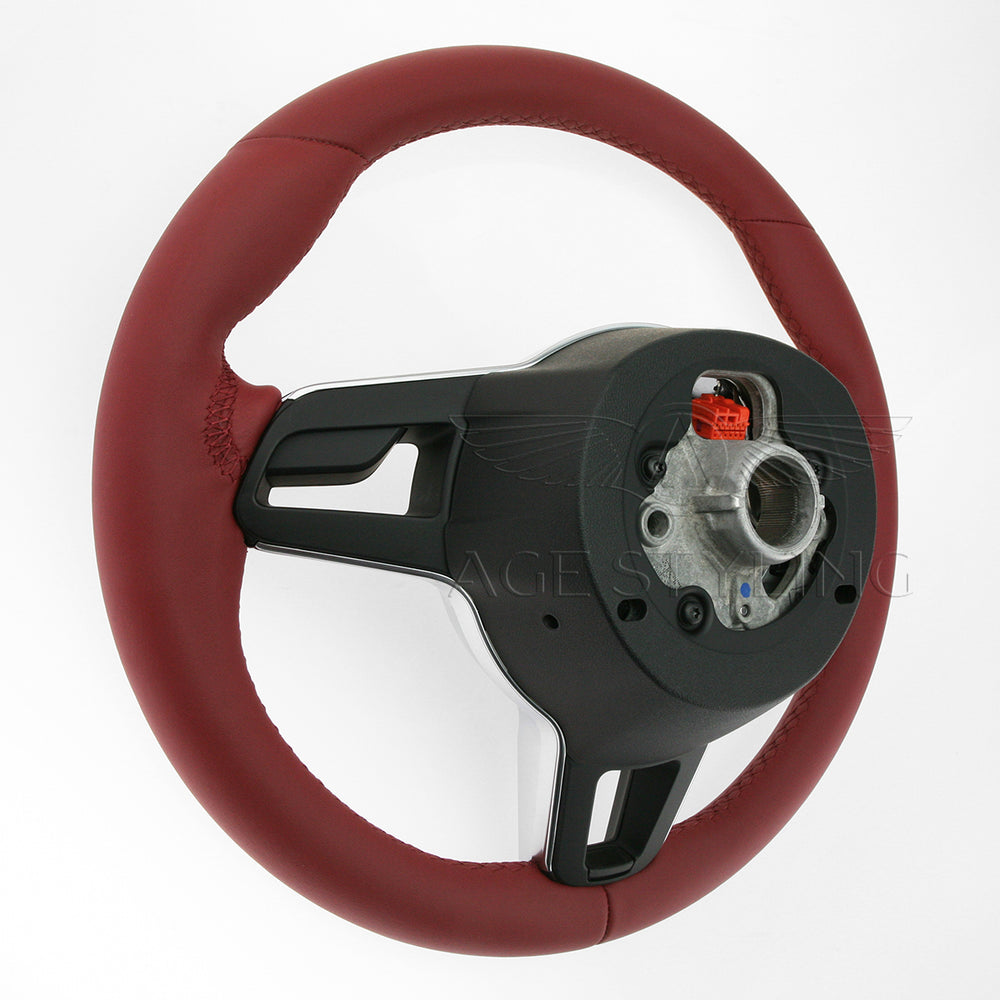 17-24 Porsche Boxster Cayman 911 Steering Wheel Bordeaux Red # 9P1-419-091-LJ-OG6