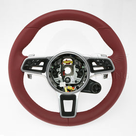 17-24 Porsche Cayman 718 Boxster 911  Steering Wheel Bordeaux Red Leather # 9P1-419-091-EJ-OG6;