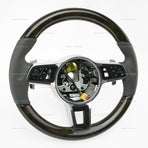 17-21 Porsche Panamera Walnut Wood Grey Leather Steering Wheel # 971-419-091-RN-OE5