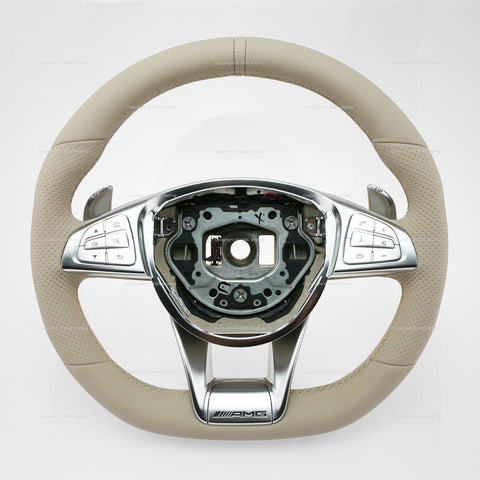 14-18 Mercedes-Benz S550e S600 S560 S600 S63 AMG S65 AMG Beige Steering Wheel # 217-460-28-03-8R85