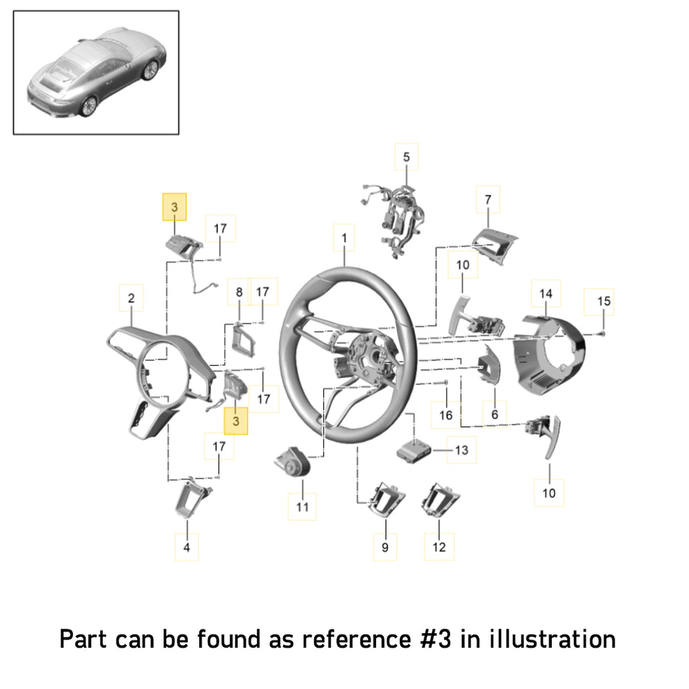 15-20 Porsche Cayman Boxster Macan Cayenne Multi Switch Assembly # 95B-959-538-C