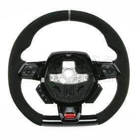 15-24 Lamborghini Huracan STO Black Suede Gray Top Steering Wheel # 4T0-419-091-BX