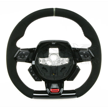 15-24 Lamborghini Huracan STO Black Suede Gray Top Steering Wheel # 4T0-419-091-BX
