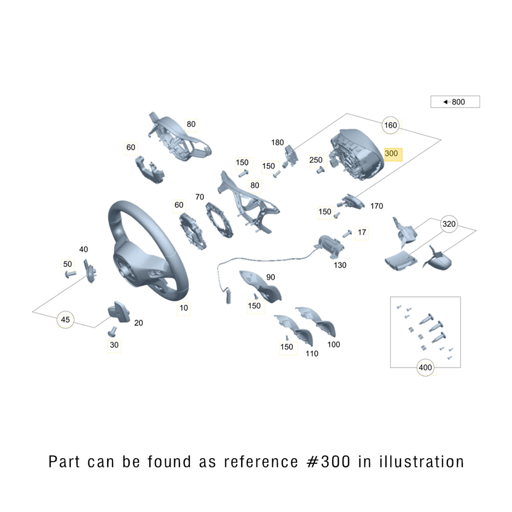 19-21 Mercedes-Benz CLS450 CLS53 E350 E450 E53 E63 Driver Airbag # 000-860-49-04-8R23