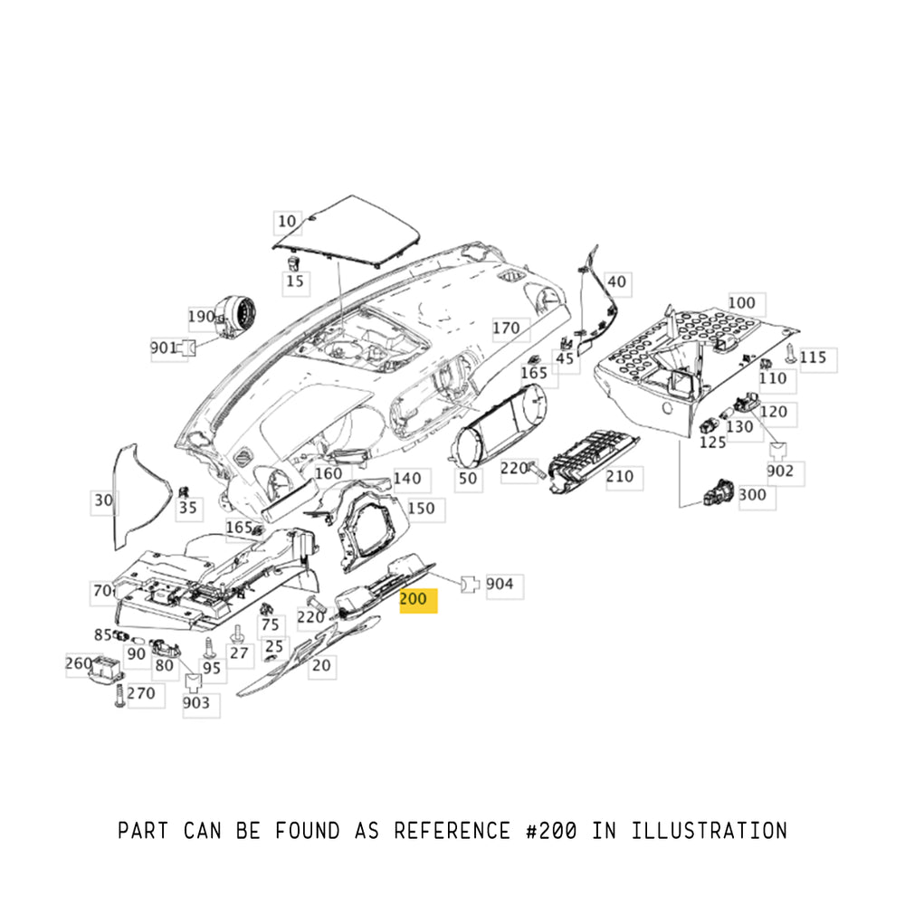 14-20 Mercedes-Benz AMG GT SL450 SL550 SL63 SL65 SLC300 SLC43 Driver Knee Airbag # 172-860-14-02