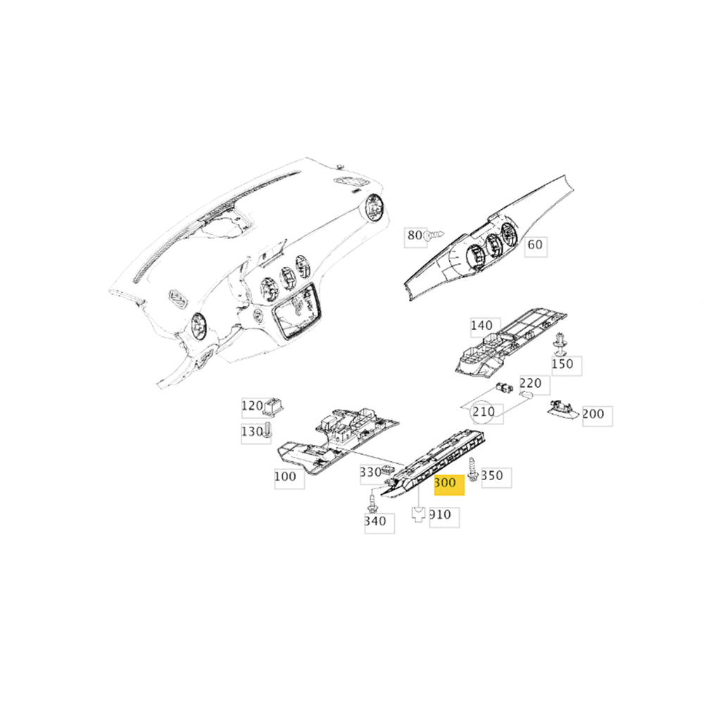 14-23 Mercedes-Benz GLA250 GLA45 CLA250 CLA45 Beifahrer-Knieairbag # 176-860-04-02-9H68