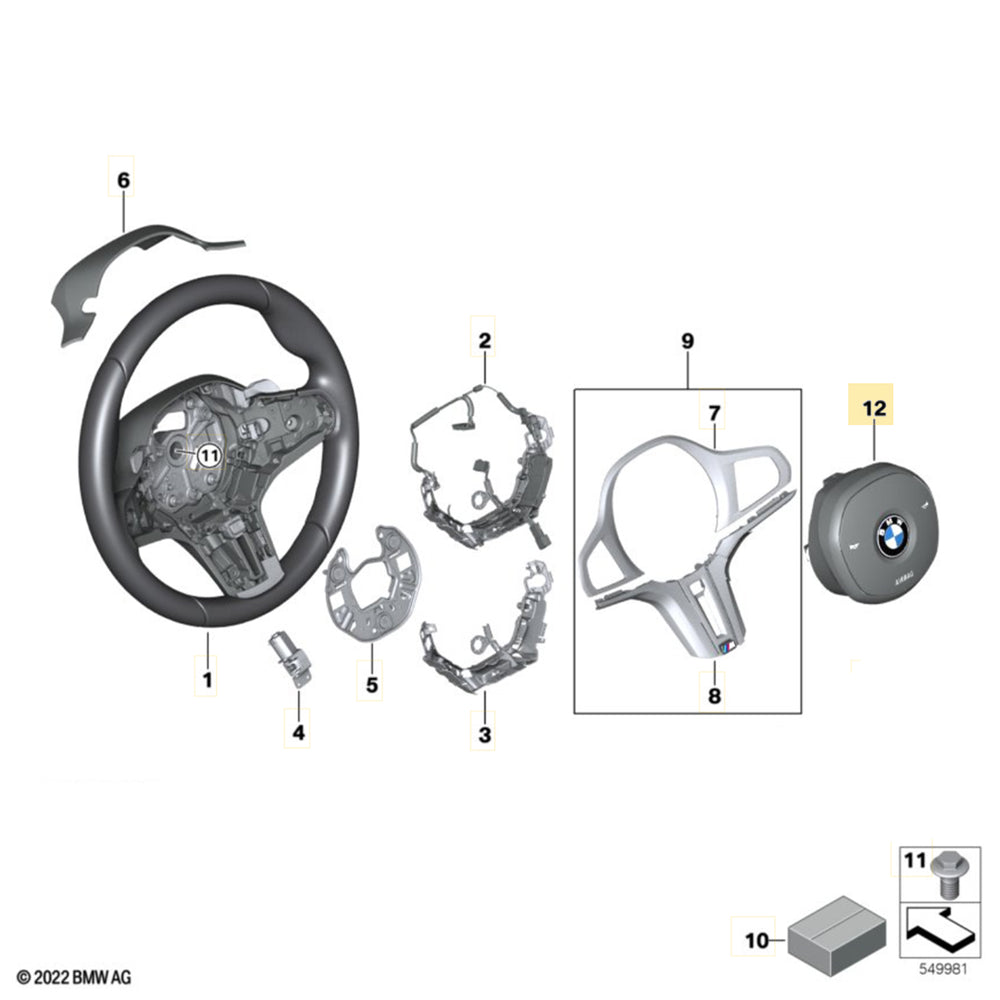 BMW M340i M3 M440i M4 Driver Airbag M Sport # 32-30-5-A25-0D2