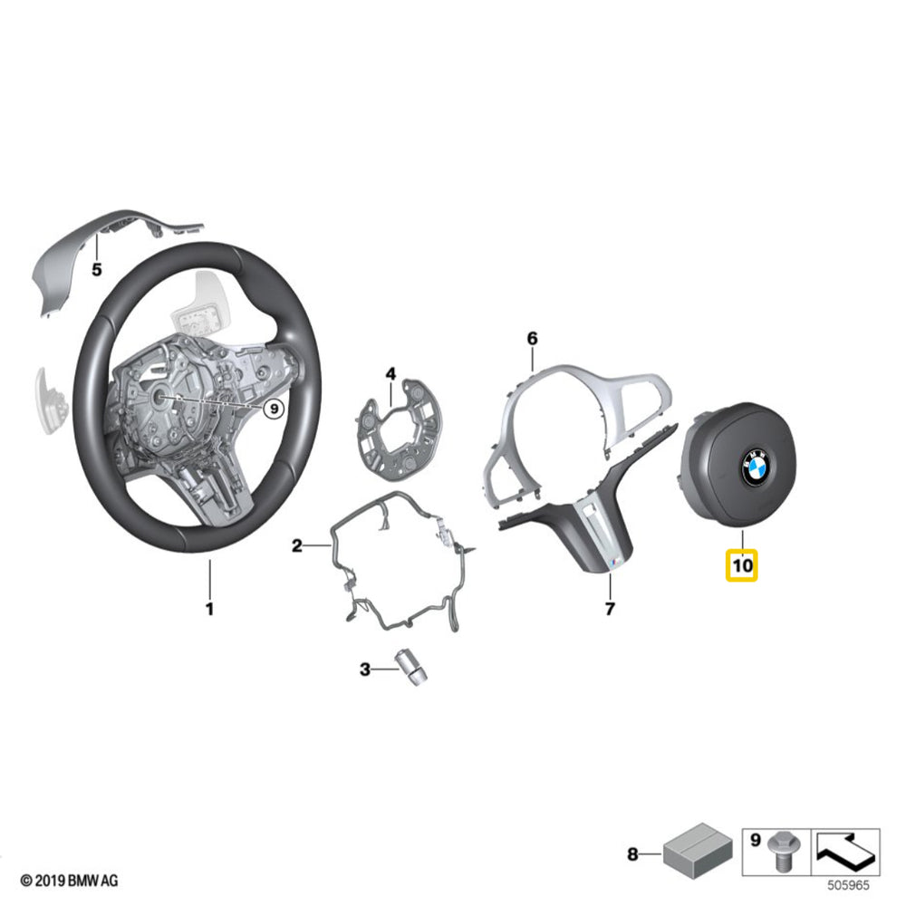 20-25 BMW M340i M3 M440i M4 Driver Airbag Cover M Sport # 32-30-5-A25-0D2-C