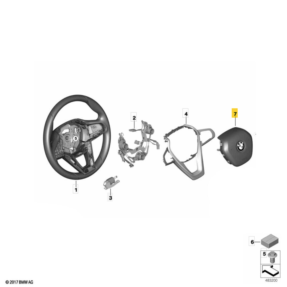 22-24 BMW iX3 G08 Electric SUV Driver Airbag # 32-30-9-875-330