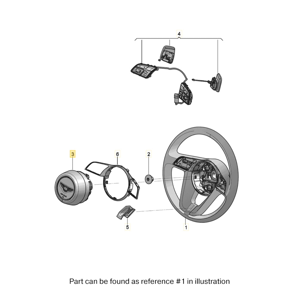 19-24 Bentley Bentayga Fahrerairbag Brunel # 36A-880-201-K-LG2