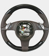 10-16 Porsche Cayenne Panamera Carbon Fiber Steering Wheel Espresso Brown # 7PP-419-091-CM-6H6