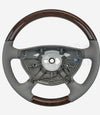 03-06 Mercedes-Benz E320 E350 E500 E55 Walnut Wood Grey Leather Steering Wheel # 211-460-06-03-7F62