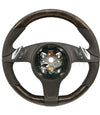10-16 Porsche Cayenne Panamera Walnut Wood Espresso Brown Leather Steering Wheel # 7PP-419-091-CL-6H6