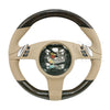 10-16 Porsche Cayenne Panamera Walnut Wood Luxor Beige Leather Steering Wheel # 7PP-419-091-CL-9J9