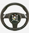 10-16 Porsche Cayenne Panamera Birch Wood Espresso Brown Leather Steering Wheel # 7PP-419-091-CN-6H6