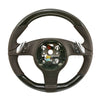10-16 Porsche Cayenne Panamera Birch Wood Espresso Brown Leather Steering Wheel # 7PP-419-091-CN-6H6