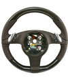 10-16 Porsche Cayenne Panamera Birch Wood Espresso Brown Leather Steering Wheel # 7PP-419-091-CN-6H6