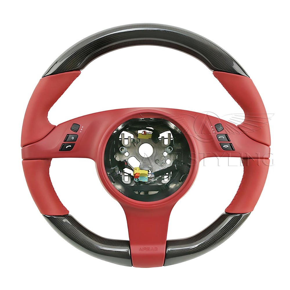 12-15 Porsche 911 Cayman Boxster Carbon Fiber Steering Wheel Carrera Red # 991-347-980-29-N14