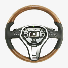 13-14 Mercedes-Benz CLS350 CLS550 Poplar Wood Black Leather Steering Wheel # 218-460-07-03-9E38