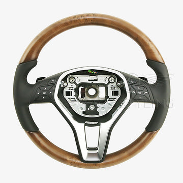 13-14 Mercedes-Benz CLS350 CLS550 Poplar Wood Black Leather Steering Wheel # 218-460-07-03-9E38