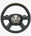 12-15 Audi A6 A7 Walnut Wood & Leather Steering Wheel # 4G0-419-091-L-OVR