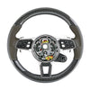 17-21 Porsche Panamera Carbon Fiber Gray Leather Steering Wheel # 971-419-091-FL-OE5