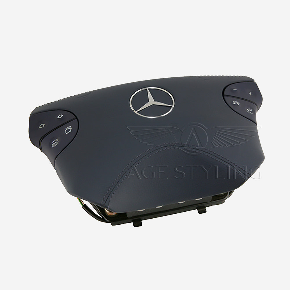 00-03 Mercedes-Benz CLK320 CLK430 E320 E430 E55 Driver Airbag Blue Leather # 210-460-06-98-5D13