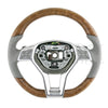 14-16 Mercedes-Benz SL400 SL550 Poplar Wood Gray Leather Steering Wheel # 231-460-27-03-7K53