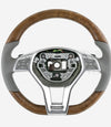 14-16 Mercedes-Benz SL400 SL550 Poplar Wood Grey Leather Steering Wheel # 231-460-27-03-7K53