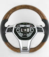 13-16 Mercedes-Benz SL400 SL550 Poplar Wood Black Leather Steering Wheel # 231-460-27-03-9E38