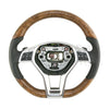 13-16 Mercedes-Benz SL400 SL550 Poplar Wood Black Leather Steering Wheel # 231-460-27-03-9E38