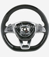 14-17 Mercedes-Benz S550 S600 S63 S65 Poplar Wood Black Leather Steering Wheel # 001-460-26-03-9E38