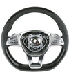 14-17 Mercedes-Benz S550 S600 S63 S65 Piano Black Lacquer Black Leather Steering Wheel # 002-460-83-03-9E38