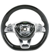 14-17 Mercedes-Benz S550 S600 S63 S65 Piano Black Lacquer Black Leather Steering Wheel # 002-460-75-03-9E38