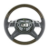 12-16 Mercedes-Benz GL350 GL450 GL550 ML350 ML450 ML550 Eucalyptus Wood Gray Leather Steering Wheel # 166-460-16-03-7J14