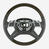 12-16 Mercedes-Benz GL350 GL450 GL550 ML350 ML450 ML550 Eucalyptus Wood Grey Leather Steering Wheel # 166-460-16-03-7J14