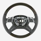 12-16 Mercedes-Benz GL350 GL450 GL550 ML350 ML450 ML550 Eucalyptus Wood Gray Leather Steering Wheel # 166-460-16-03-7J14