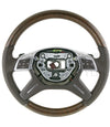 12-14 Mercedes-Benz Gl350 GL450 GL550 GL63 Brown Ash Wood Brown Leather Steering Wheel # 166-460-18-03-8P18