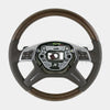 12-14 Mercedes-Benz Gl350 GL450 GL550 GL63 Brown Ash Wood Brown Leather Steering Wheel # 166-460-18-03-8P18