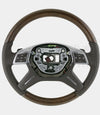 12-14 Mercedes-Benz Gl350 GL450 GL550 GL63 Brown Ash Wood Brown Leather Steering Wheel # 166-460-18-03-8P18